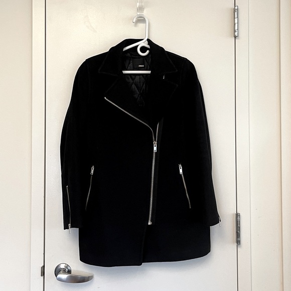 Aritzia Wilfred Free Wool Cashmere Coat Black Size M - Picture 1 of 7